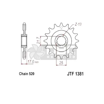 Pinhão JT Sprockets JTF 1381.15