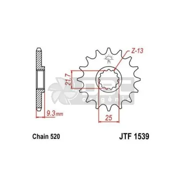 Pinhão para Kawasaki NINJA 300R  JTF1539.14