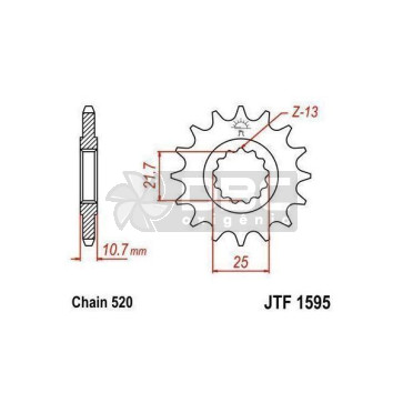 Pinhão para Yamaha XJ6N/F JTF1595.16