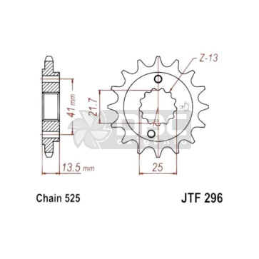 Pinhão JT Sprockets JTF296.16
