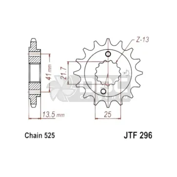 Pinhão para Honda VT600 C SHADOW 90-98 JTF296.16