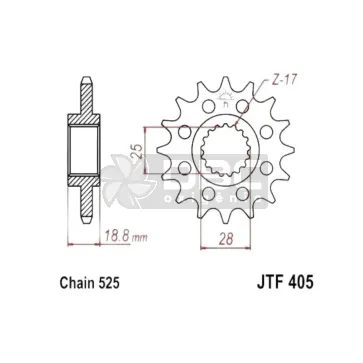 Pinhão JT Sprockets JTF405.20