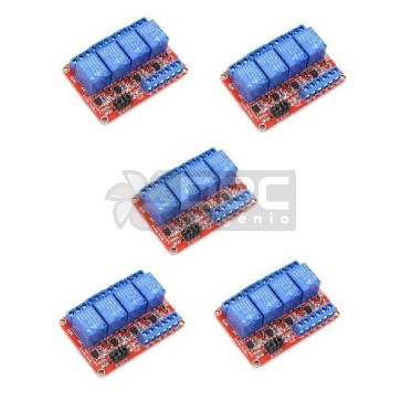 Kit 5 Módulo Relé 4 Canais 12V