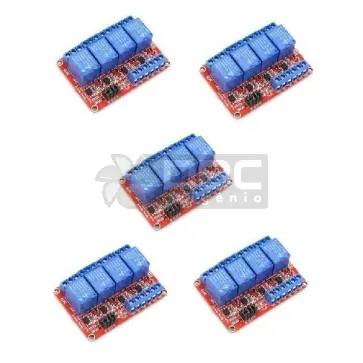 Kit 5 Módulo Relé 4 Canais 12V