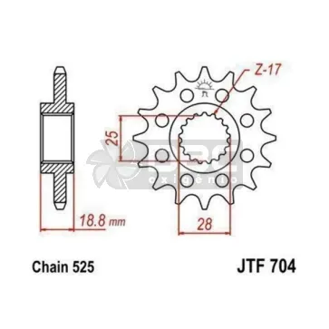 Pinhão JT Sprockets JTF 704.17