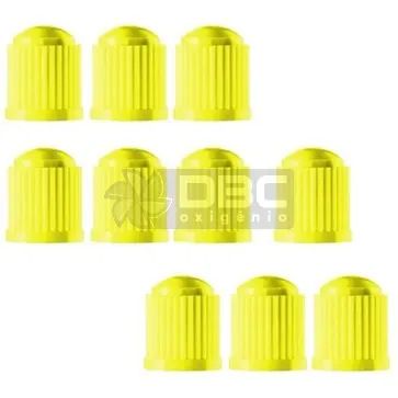 Kit com 10 X Tampinha Vedação Câmeras Ar - Amarelo