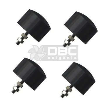Jogo c/4 Amortecedor Vibra-Stop Batente Abaulado P 1/4" (30 Kg) 