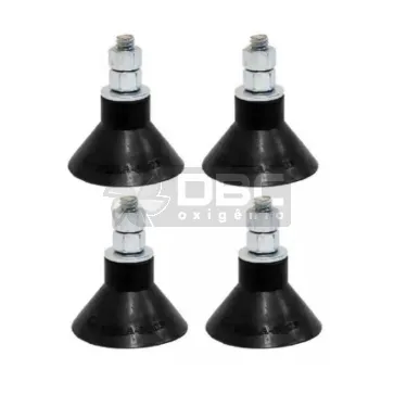 Jogo c/ 4 Amortecedor Vibra-Stop Ventosa 150MM  M12 (150kg)