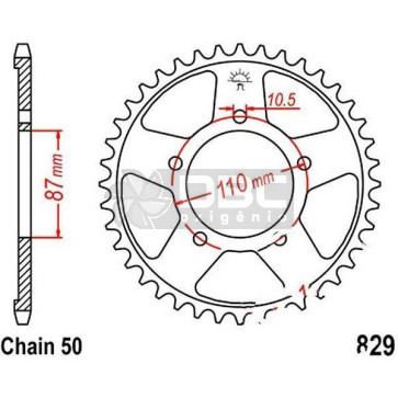 Coroa para SUZUKI GSX R750 SRAD JTR 829.45