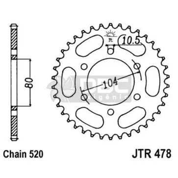 Coroa para Kawasaki ER-6N JTR 478.46