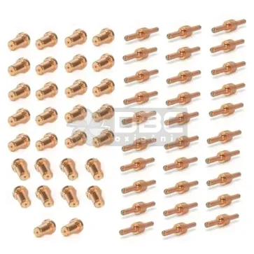 Kit Bico de Contato Longo + Eletrodo Longo  Tocha Corte Plasma PT-31 (CUT-40) - 60 peças