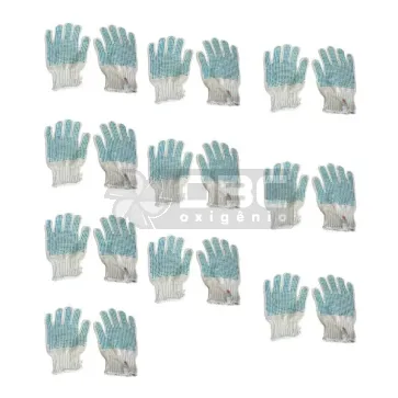 KIT 10 Pares Luva JUNDTEX Tricotada Pigmentada de Algodão