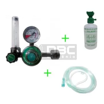 Kit Inalação Domiciliar Válvula Oxigênio Com Fluxômetro