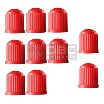 Kit com 10 X Tampinha Vedação Câmeras Ar - Vermelho