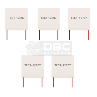 Kit 5 Pastilha Termoelétrica Peltier TEC1-12707 12V