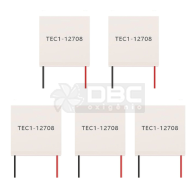 Kit 5 Pastilha Termoelétrica Peltier TEC1-12708 12V