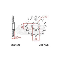 Pinhão para Kawasaki NINJA 300R JTF1539.14