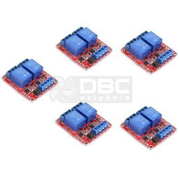 Kit 5 Módulo Relé 2 Canais 12V
