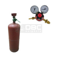 Kit Cilindro Acetileno Usado White Martins 1Kg (vazio) + Regulador Acetileno RI-03 Bronze Aferisolda 