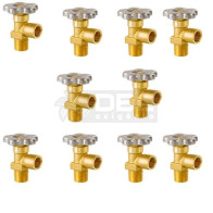 kit 10 Válvula Cilindro Hélio 3/4" 14 NGT CGA580 - Drava