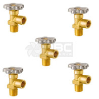 kit 5 Válvula Cilindro Argônio 3/4" 14 NGT CGA580 - Drava