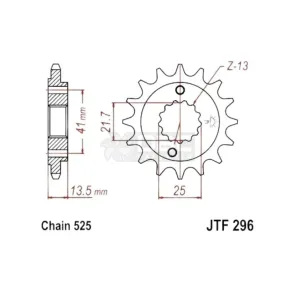 Pinhão Honda Transalp 700 (JT Sprockets JTF 296.15)