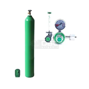 Kit Cilindro Oxigênio Medicinal 10m3 (50 litros) Vazio + Regulador Oxigênio Medicinal c/ Fluxometro RI-Y86 Bronze  Aferisolda