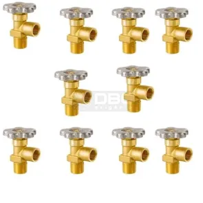 kit 10 Válvula Cilindro Nitrogênio 3/4" 14 NGT CGA580 - Drava