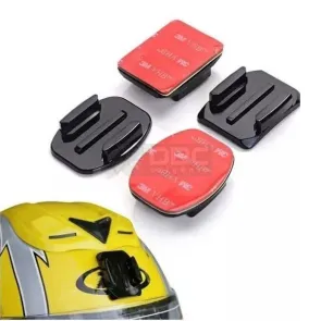 Suporte Capacete + Adesivo 3m Gopro 3 Planos 3 Curvos 12 Pçs
